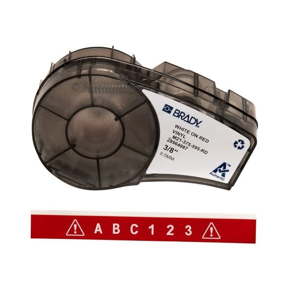 M21-375-595-RD İçDış Mekan Vinil Etiket 9,53mmx6,40mt Kırmızı