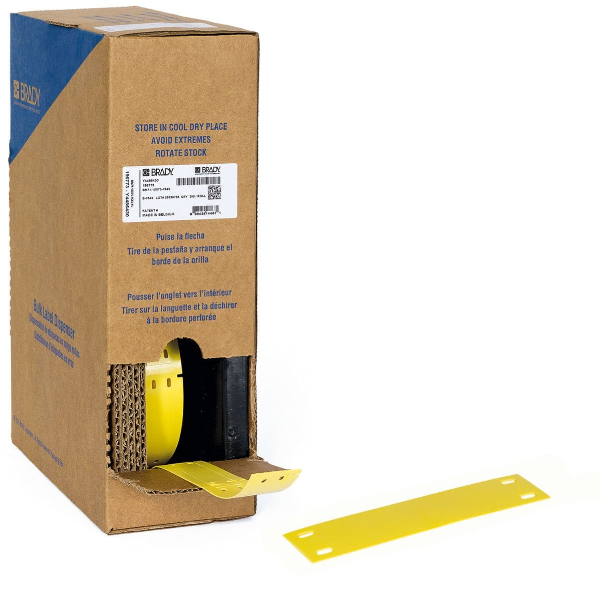 Brady BM71-25x75-7643-YL Etiket 250adet