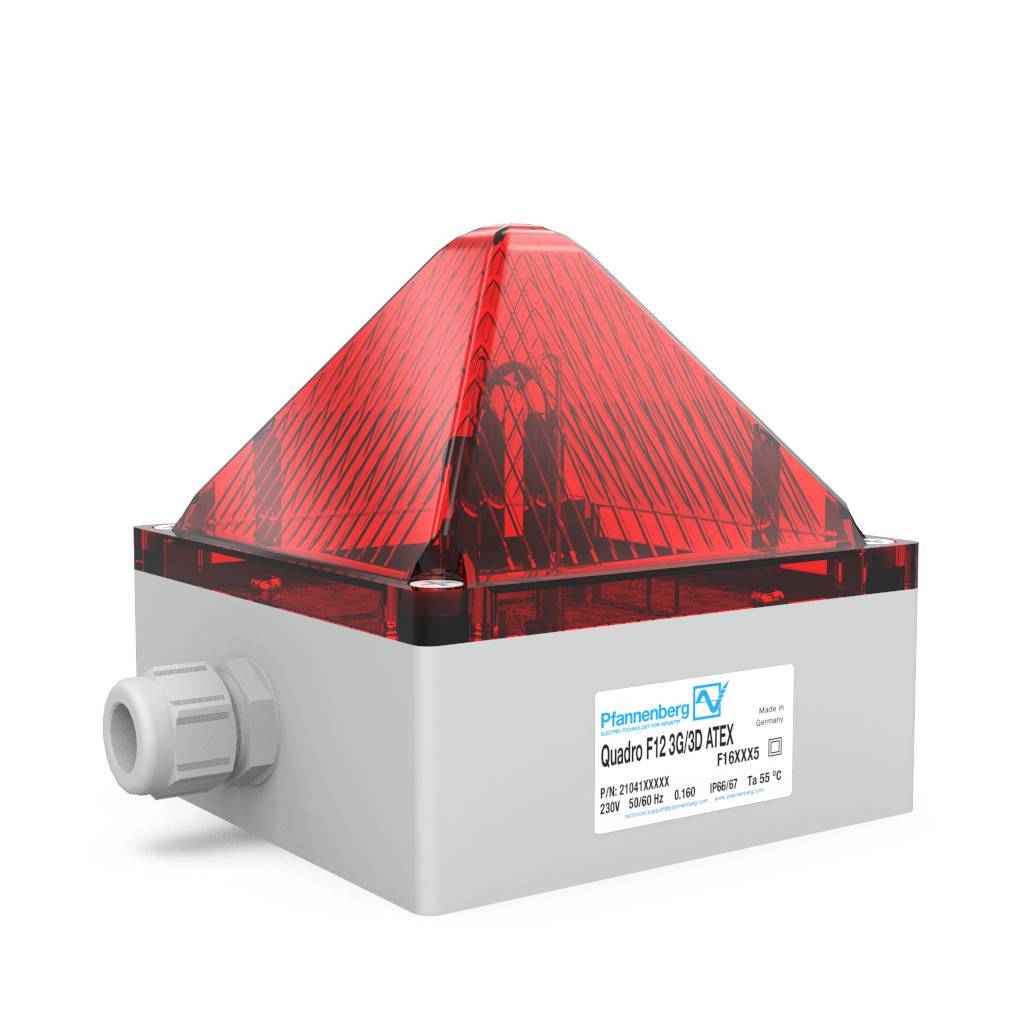Pfannenberg QUADRO F12-3G/3D ATEX İkaz Lambası 24 VDC Kırmızı